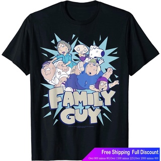 Family Guyเสื้อยืดถักฤดูร้อน Family Guy Group Shot Family Fight Logo T-Shirt Family Guy Short sleeve T-shirts