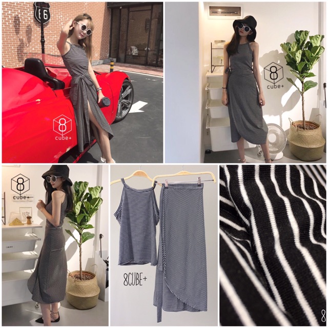 Lady Galm Striped Set