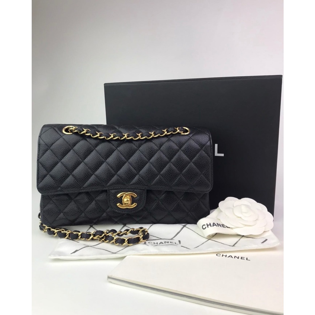 Very like New Chanel Classic 10 Cavier skin GHW Holo19 (No Card)