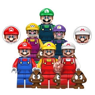 พร้อมส่ง Super Bros Mario ฟิกเกอร์ Luigi Valio Valluigi ของเล่นตัวต่อ สําหรับเด็ก KDL805