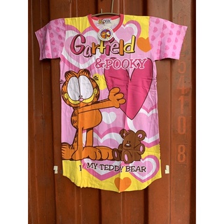 ชุดนอนGarfieldสีชมพูใหม่แท้สินค้ามือ1