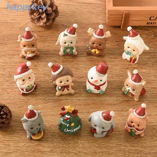 HAP  Christmas Dolls Cute Santa Claus Resin Baubles Snowman Toys Xmas Festival Figurines Tree Ornament Decor for Home Parties
