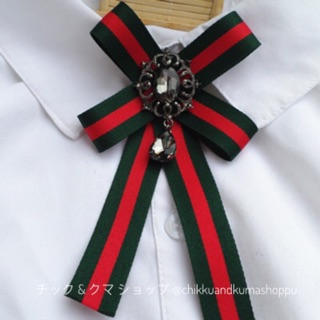 Gucci brooch pin with rhinestone center เข็มกลัดติดเสื้อสไตล์กุชชี่