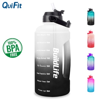 Quifit ขวดน้ํา 2.2 ลิตร 73 ออนซ์ พร้อมหลอดดูด ไร้ BPA ทนทาน ใช้ซ้ําได้ สําหรับเล่นกีฬา ยิม กลางแจ้ง