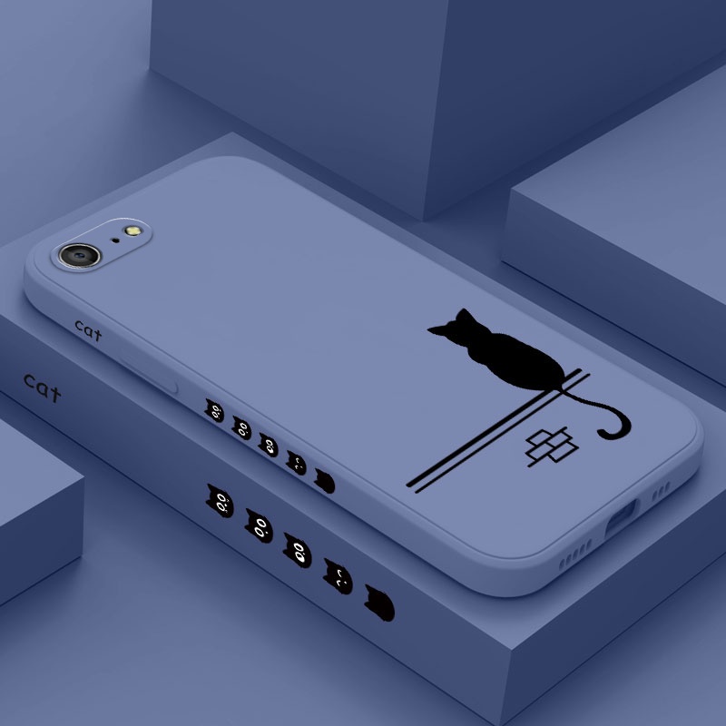 เคสโทรศัพท์มือถือ ซิลิโคน ลายแมว สําหรับ IPhone 8 7 6 6S Plus SE 2020