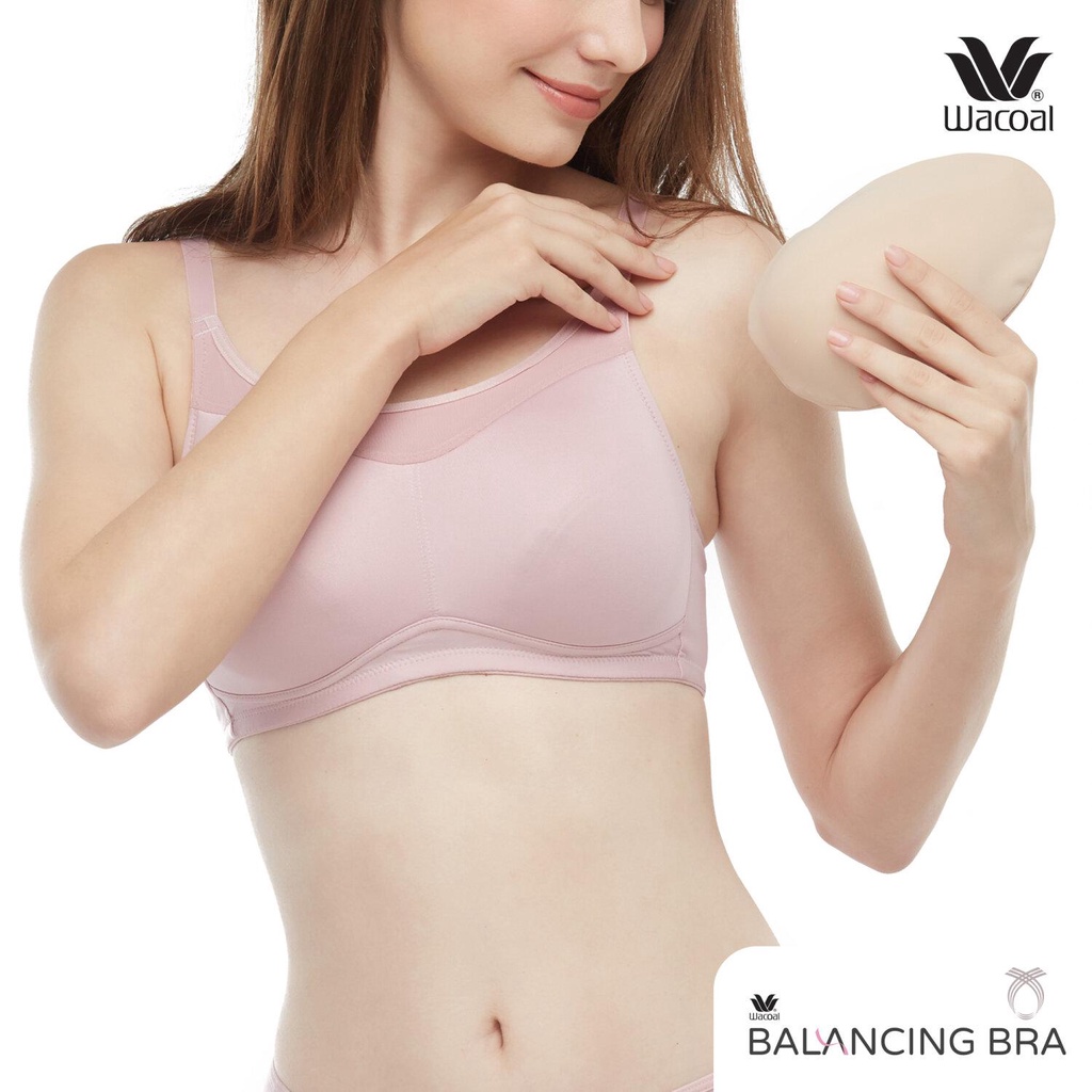 Wacoal Balancing Bra บราสำหรับใส่เต้านมเทียม รุ่น WXB515 สีเทา (GY) เฉพาะบรา