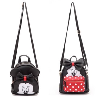 🎀 Minnie Mouse PU Leather Backback &amp; Cross Bag