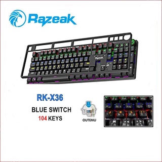 คีย์บอร์ดเล่นเกมส์ RAZEAK RK-X36 บลูสวิตช์แท้กดเสียงดัง รับประกันสินค้า 1 ปี