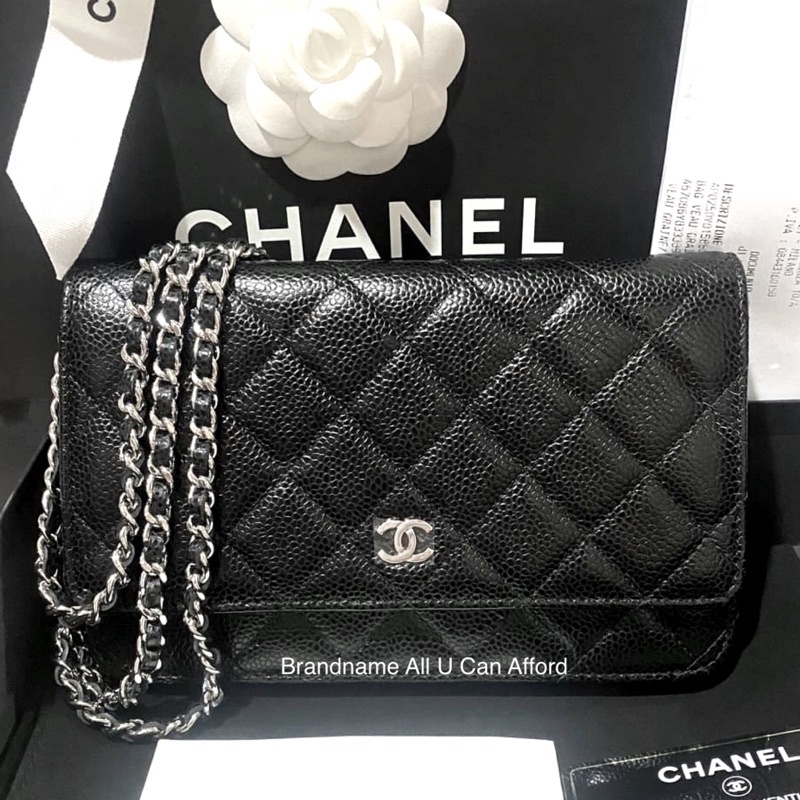 New Chanel WOC 7.5” Black Caviar SHW MICROCHIP  | ร้านนี้ขายแต่สินค้าของแท้ 100%