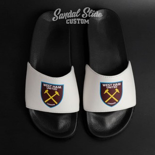 รองเท้าแตะลําลอง สวมใส่สบาย พิมพ์ลายโลโก้ West Ham United สําหรับผู้ชาย