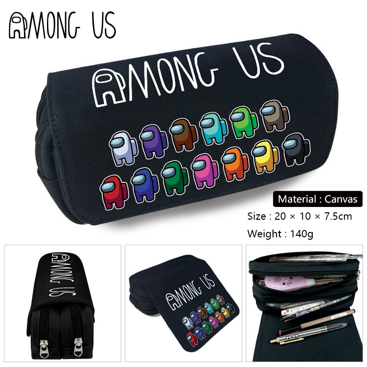 กระเป๋าเครื่องเขียน ผ้าแคนวาส ลาย Amng Us 3d ใส่ดินสอ