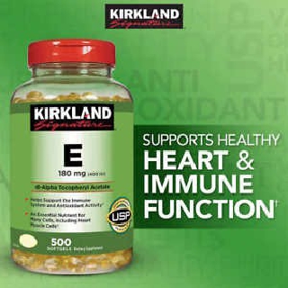 Kirkland Vitamin E 400IU วิตามินอี 180 mg 500 Softgels (Exp.05/2026)