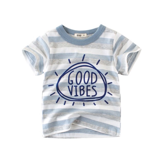 เสื้อยืด ลายทาง แขนสั้น สําหรับเด็กผู้ชาย และเด็กผู้หญิง