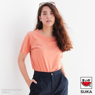 แตงโม (SUIKA) - เสื้อแตงโม EVERYDAY COTTON คอกลม คอวี PAPAYA