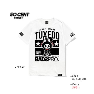 Fifty Cent ® เสื้อยืด แขนสั้น ลาย Tuxedo สีขาว เสื้อยืดผู้ชาย เสื้อยืดชาย M, L, XL, 2XL ts