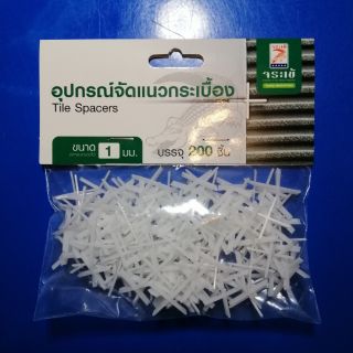 อุปกรณ์จัดแนวกระเบื้องขนาด1มิล ตราจรเข้ Tile spacers 1mm. บรรจุ200ชิ้นต่่อ1ห่อ