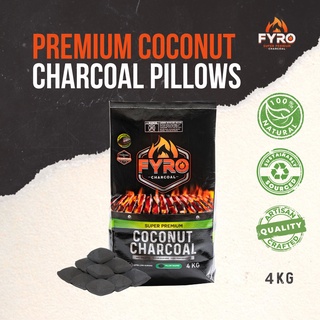 Grade A BBQ Coconut Shell Charcoal Beads /Pillow Briquettes 4 KG ถ่านอัดบาร์บีคิวกะลามะพร้าว รูปทรงลูกปัด/หมอน 4 ก.ก