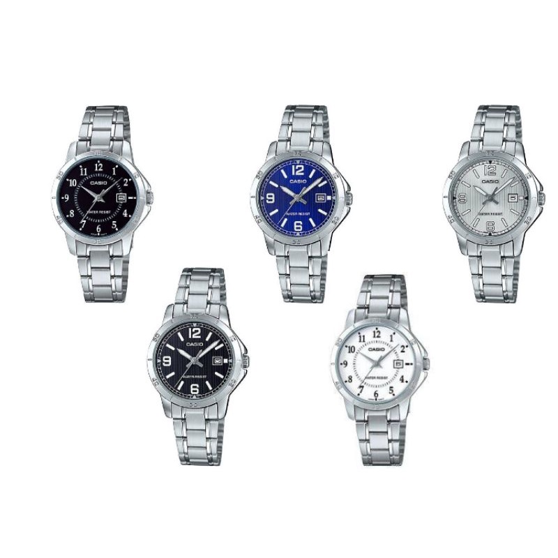 Casio Standard นาฬิกาข้อมือผู้หญิง สายสแตนเลส รุ่น LTP-V004D-1B
,1B2,2B,7B,7B2,