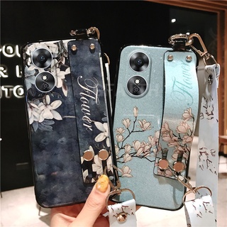 ใหม่ เคสโทรศัพท์มือถือนิ่ม ลายดอกไม้ วิบวับ พร้อมสายคล้อง ปรับได้ สําหรับ OPPO A78 5G A78 OPPOA78 2023