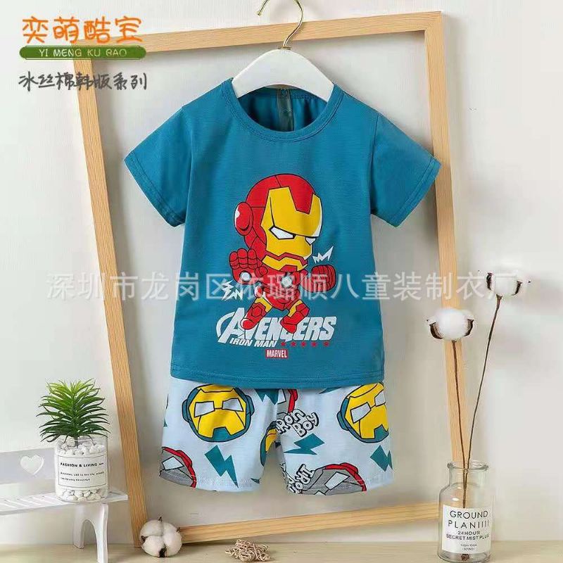 1y-4y Baby kids Boy Home Wear Shirt & Short Pant Clothing ผ้าฝ้าย 100%
