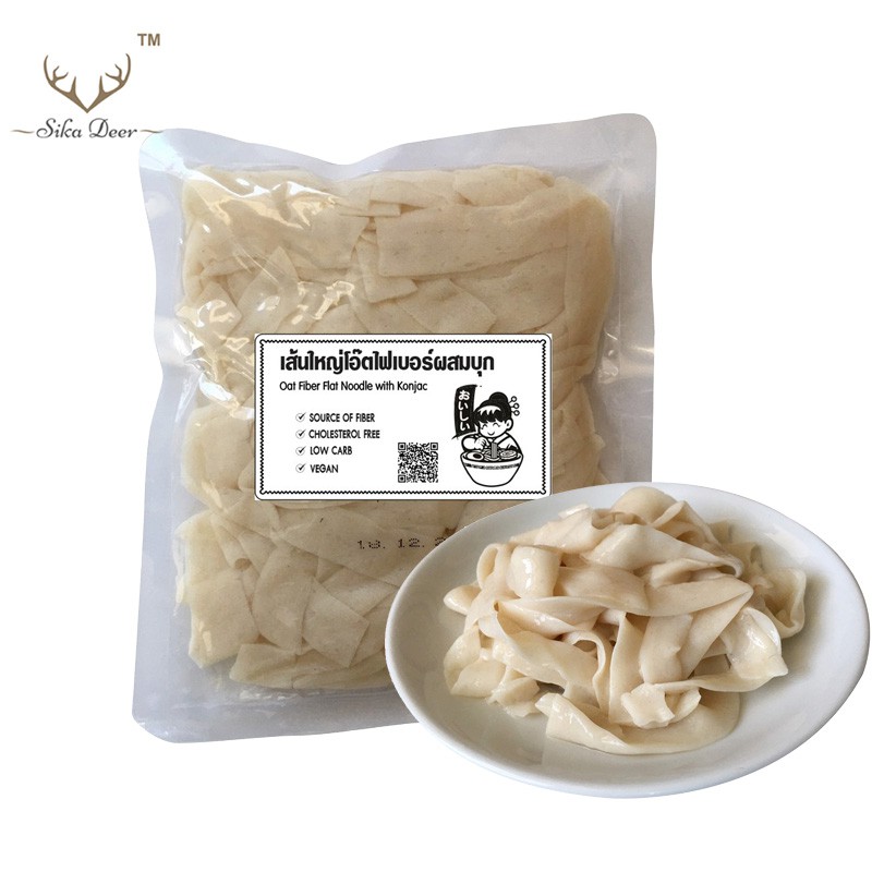 MOKI เส้นใหญ่โอ๊ตไฟเบอร์ผสมบุก พร้อมทาน 100กรัม (FK0207-1) เส้นบุก บุกเพื่อสุขภาพ คีโต คลีน เจketo Oat Fiber With Konjac