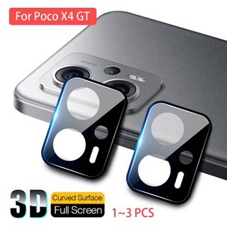 [พร้อมส่ง] ฟิล์มกระจกนิรภัยกันรอยเลนส์กล้อง 3D สีดํา สําหรับ Xiaomi Poco X4 GT 5G PocoX4 X4GT PocoX4GT Pocophone Mi 3 in 1