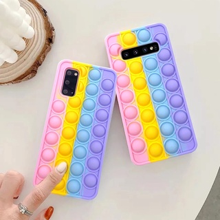 เคสโทรศัพท์มือถือซิลิโคนลายสีรุ้งสําหรับ Samsung Galaxy S21 S20 S10 S9 S8 Plus Note 20 Ultra 10 Plus Note 8 9 Pop