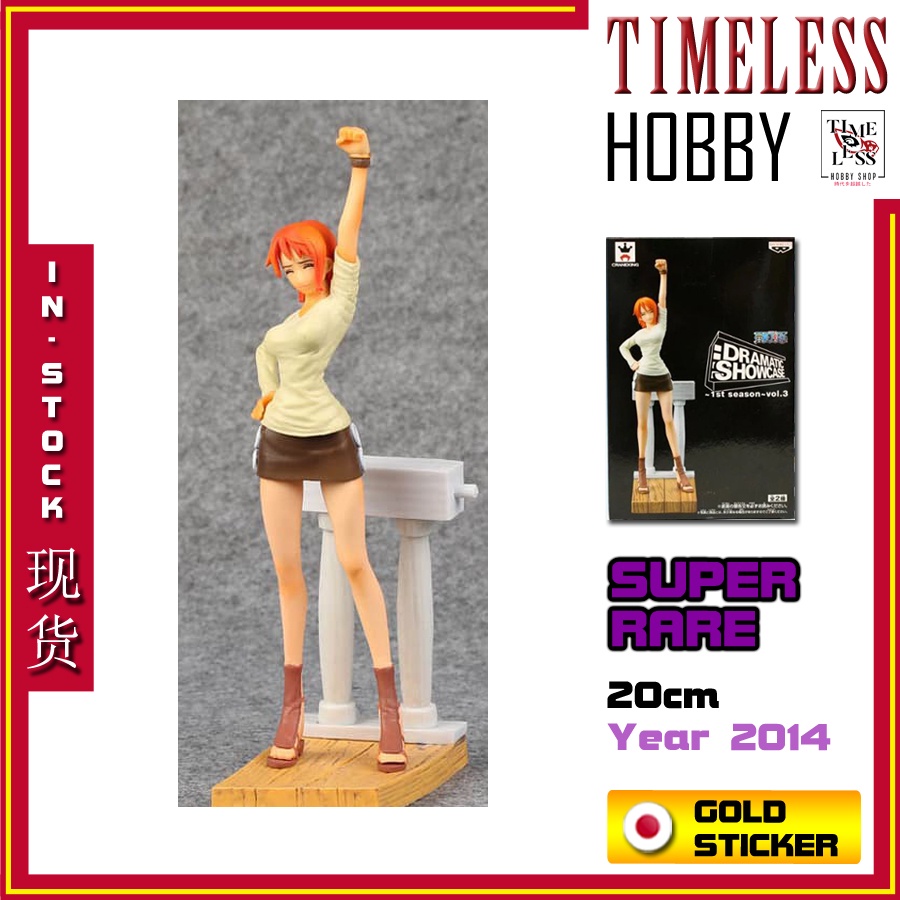 DRAMATIC SHOWCASE Nami รูป One Season 1 เล่ม 3 เวอร์ชั่นญี่ปุ่น Gold ใบรับรอง One Piece รูป Old Thin
