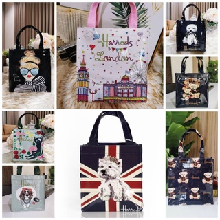 🎊💖🌇🚜@870.-📍(ลดพิเศษ 10 %) 💯 🛒🛒Big Discount 2022🛒🛒Harrods London Top-handle Shopping Bag กระเป๋า Shopping