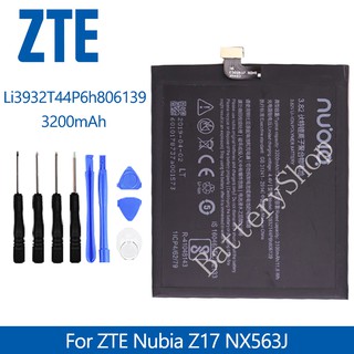 แบตเตอรี่สำหรับ ZTE Nubia Z17 NX563J Battery คุณภาพสูง Li3932T44P6h806139 3200mAh