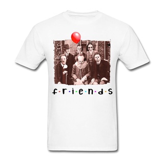เสื้อยืดผ้าฝ้ายเสื้อยืด พิมพ์ลายภาพยนตร์สยองขวัญ Friends It Spooky Clown Jason สีดํา แฟชั่นฤดูร้อน สําหรับผู้ชายL XL  XX