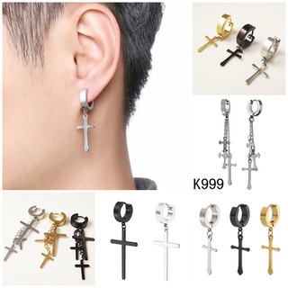 มีทั้งแบบเจาะและหนีบ Cross Ears Ring