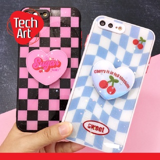 เคส i7+ / i1 / i13 / i13promax เคสมือถือ TPU ขอบสี เคสกันกล้อง กากเพชรกริตเตอร์ ฟรี Griptok หัวใจ เคสการ์ตูน