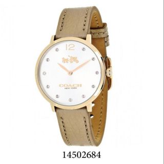 COACH Slim Easton Silver Dial Ladies Leather Watch 14502684 นาฬิกาข้อมือแบรนด์เนม แท้ 100% สำหรับผู้หญิง