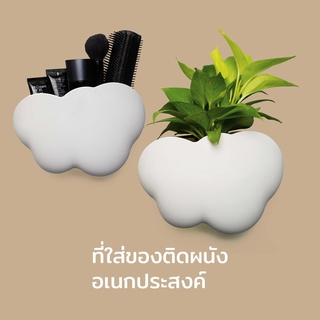 กระถางต้นไม้ หรือที่ใส่ของอเนกประสงค์ ที่เก็บของ รูปทรงก้อนเมฆ ติดผนัง - Qualy Cloud Pot - Plant pot