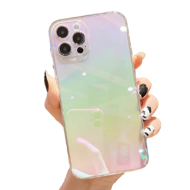 CM🇹🇭เคสไอโฟน เคสใสไอโฟน เคสใสสรุ้ง iPhone 7 8 Plus + X XR XS Max 11 Pro Max 12 Pro Max SE2020เคสแข็ง สายรุ้งไล่โทนสีนิ่ม