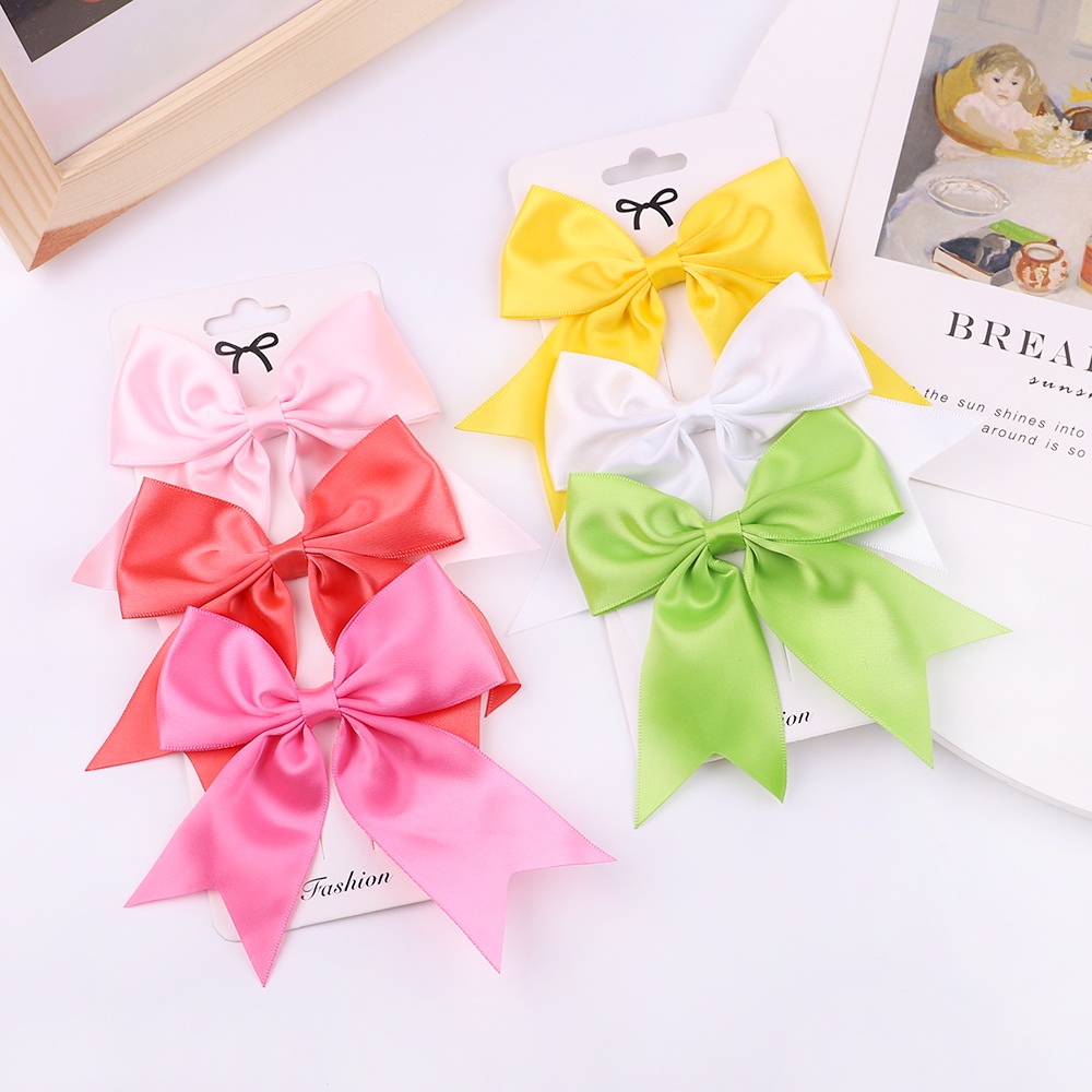 กิ๊บติดผม โบว์น่ารัก หลายสี กิ๊บติดผม กิ๊บติดผม แฮนด์เมด ของขวัญคริสต์มาส สําหรับเด็ก 3 ชิ้น / ชุด