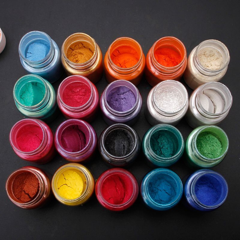 Boom♥ 20 Colors Mica Powder Epoxy Resin Dye Pearl Pigment Natural Mica Mineral Powder