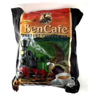 กาแฟรถไฟ Ben Cafe Instant Coffee Mix กาแฟ เบนคาเฟ่ ขนาด 1 ถุงใหญ่ 50 ซองเล็ก