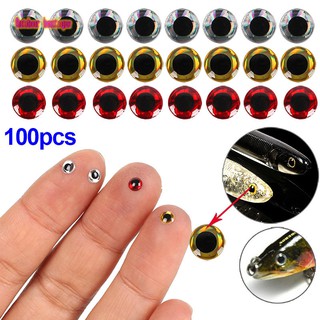 TH☀ 100pcs 6mm 3D Holographic Fishing Lure Fish Eyes Fly Tying Jigs Crafts