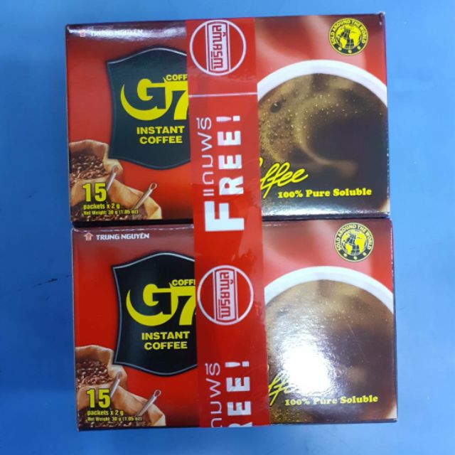 G7 กาแฟดำ กล่อง 15ซอง โปรโมชั่น 1 แถม 1