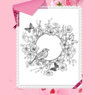 ST❀ Garland Butterfly Bird DIY Silicone Clear Stamp Cling Seal Scrapbook Embossing Album Decor Craft