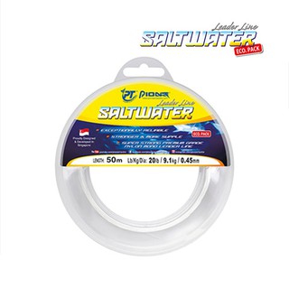 สายช๊อคลีดเดอร์ สายหน้า ไพโอเนียร์ PIONEER SALTWATER ECO LEADER 20-80 LB.ม้วน 50 เมตร