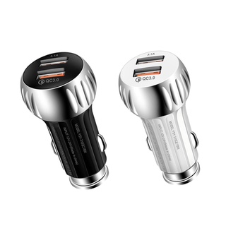 QC 3.0 Car Charger Quick Charge อะแดปเตอร์ชาร์จไฟในรถยนต์ พอร์ต Dual Usb 5v 3A