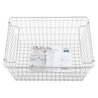 🔥สินค้าขายดี!! ตะกร้าสเตนเลส ORGAN 36x26x19 ซม. ซ้อนได้ M KECH ตะกร้าใส่ของในครัว WIRE BASKET KECH ORGAN M 36X26X19CM ST