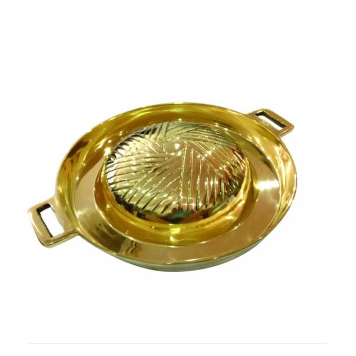 Telecorsa กระทะทองเหลือง หมูกระทะ กระทะย่างเกาหลี  บาร์บีคิว 11นิ้ว