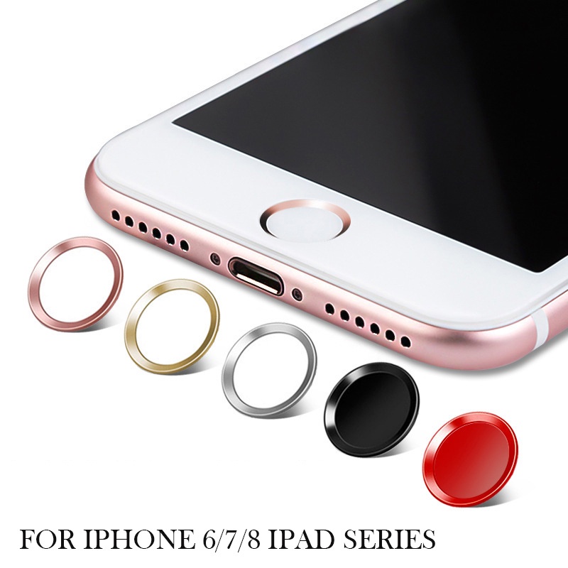 สติกเกอร์โลหะ ปลดล็อกด้วยลายนิ้วมือ สําหรับ iphone 5S 6 7 8 6plus 7plus 8plus 5E SE ipad