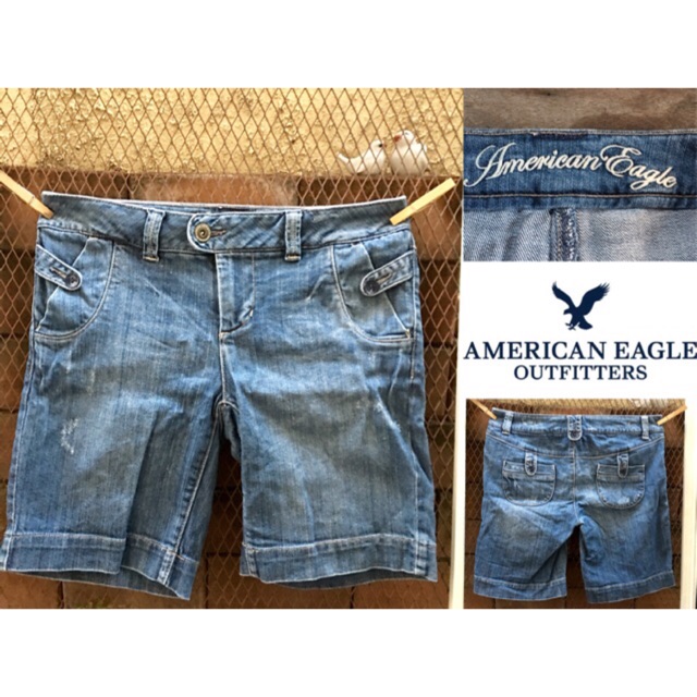 8 กางเกงยีนส์ สามส่วน sz แบรนด์แท้ Eagle ขาสั้น Outfitters พร้อมส่ง 2sis1bro American มือสอง