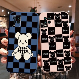 เคสโทรศัพท์มือถือ ซิลิโคนนุ่ม ขอบตรง ลายหมี Kaws น่ารัก สําหรับ Realme C35 C25 C25S C11 C12 C15 C17 7i 7 8 Pro 5 5i 5S 6i C3