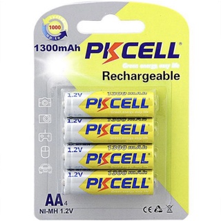 PKCELL ถ่านชาร์จขนาด AA 1.2V 1300mAh(แพคบรรจุ4ก้อน)